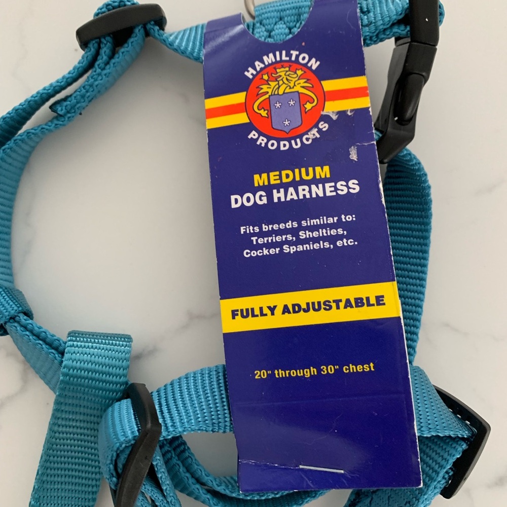 Hamilton Medium Adjustable Nylon Comfort Harness, Ocean Blue NWT